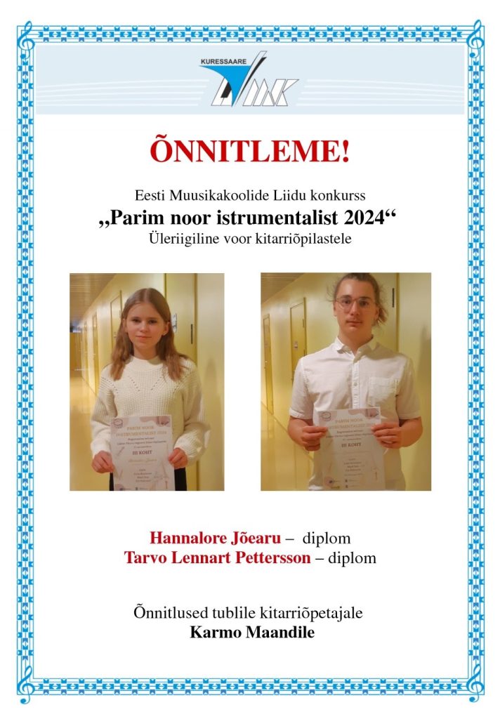 Parim Noor Instrumentalist 2024 – üleriigiline kitarrivoor – Hannalore Jõearu ja Tarvo Lennart Pettersson
