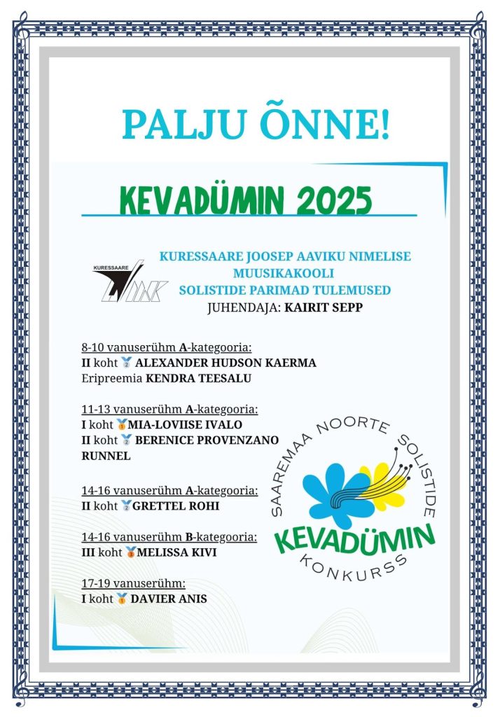 Kevadümin 2025 – KMK solistid