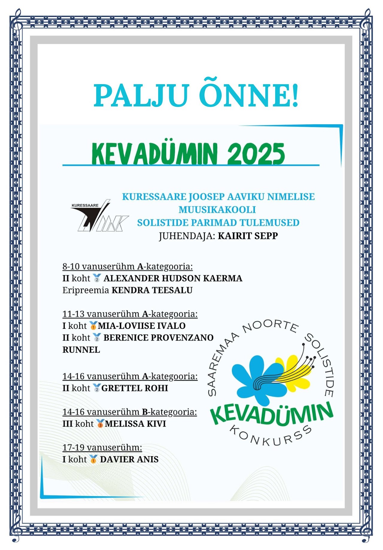 Kevadümin 2025 – KMK solistid