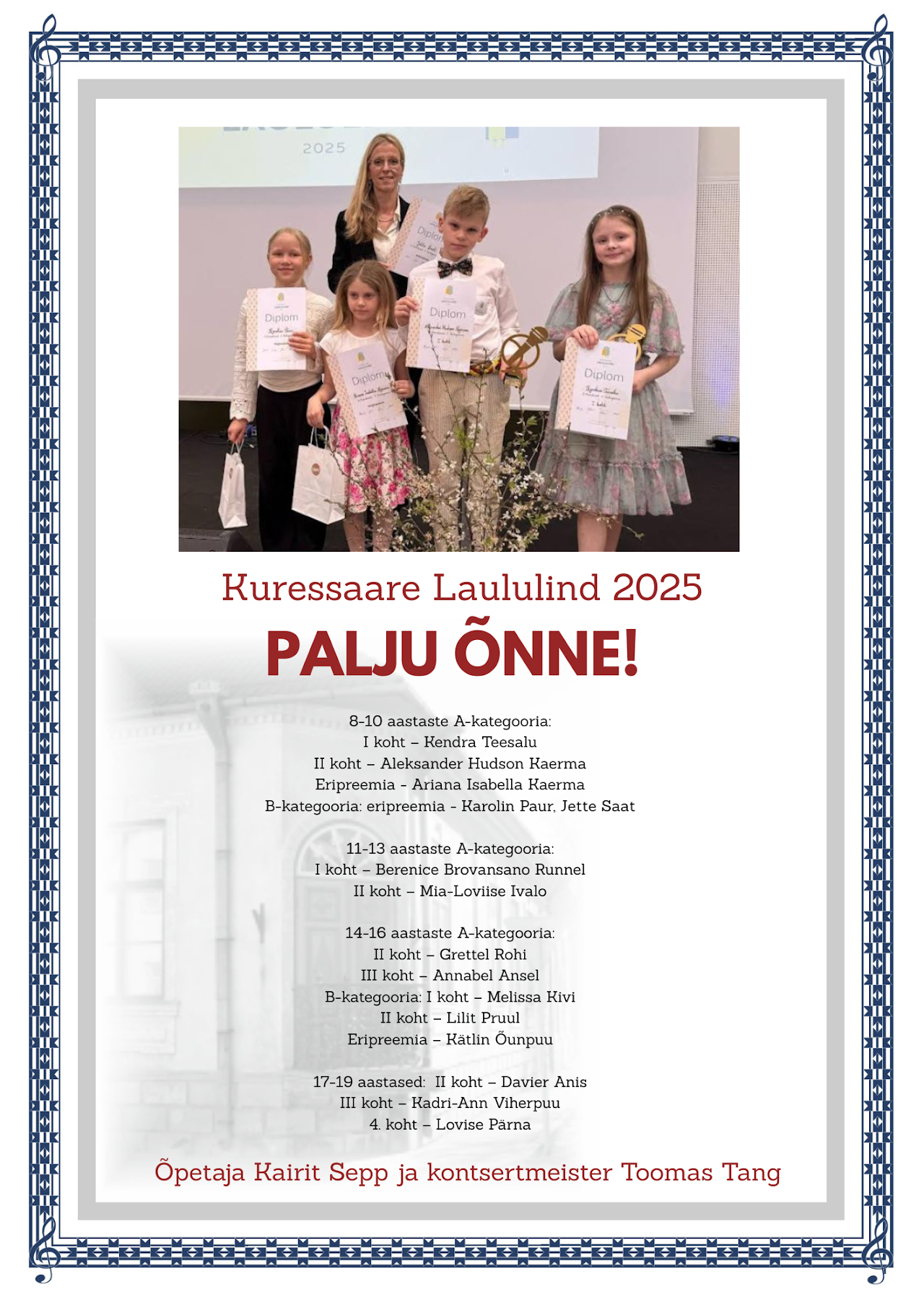 Kuressaare Laululind 2025 – KMK solistid