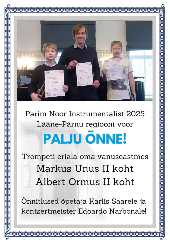 Parim Noor Instrumentalist 2025 – Lääne-Pärnu trompetivoor – Markus Unus ja Albert Ormus
